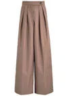 Dries Van Noten Pamplona Pleated Wide-leg Pants In Taupe