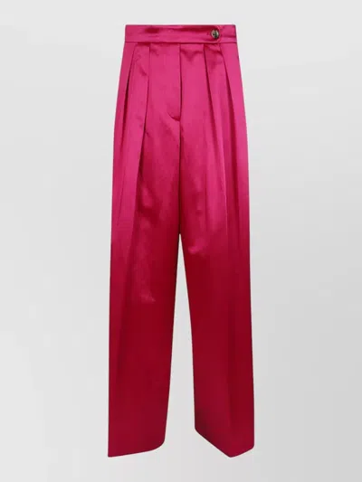 Dries Van Noten Pamplona Wide Leg Pleated Trousers In Pink