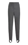 Dries Van Noten Pandora Stirrup Merino Stretch-wool Pants In Grey