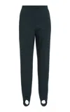 Dries Van Noten Pandora Stirrup Wool-blend Pants In Dark Green
