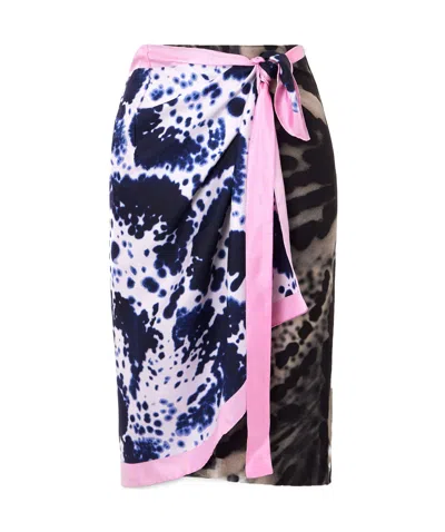 Dries Van Noten Paneled Printed Silk-twill Midi Wrap Skirt In Multi