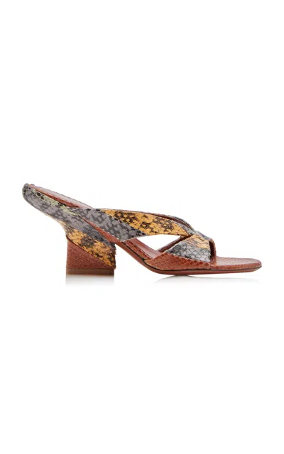 Dries Van Noten Panelled Leather Mules In Brown