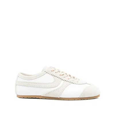 Dries Van Noten Panelled Leather Sneakers In White