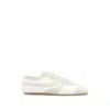 Dries Van Noten Leather Sneakers Low Profile Suede Panels Rubber Sole In White