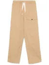 Dries Van Noten Cotton With Drawstring Trousers Beige In Neutrals