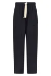 Dries Van Noten Wide Leg Wool Pant With Elastic Waistband