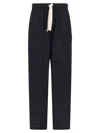 Dries Van Noten Wide Leg Wool Pant With Elastic Waistband In Blue