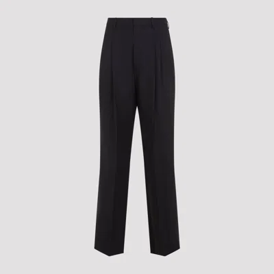 Dries Van Noten Panrom Straight Wool Pants In Black