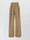 Dries Van Noten Pantalone Dalla Gamba Ampia Peaches In Cotone Beige  Donna