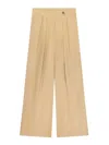 Dries Van Noten Straight Wide-leg Trousers Belt Loops In Beige