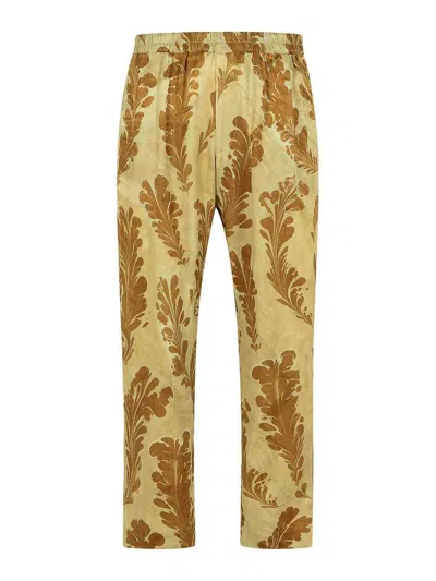 DRIES VAN NOTEN PARKINO GREEN VISCOSE PANTS