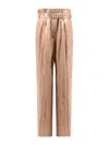 Dries Van Noten Linen And Viscose Trousers With Belted Waist