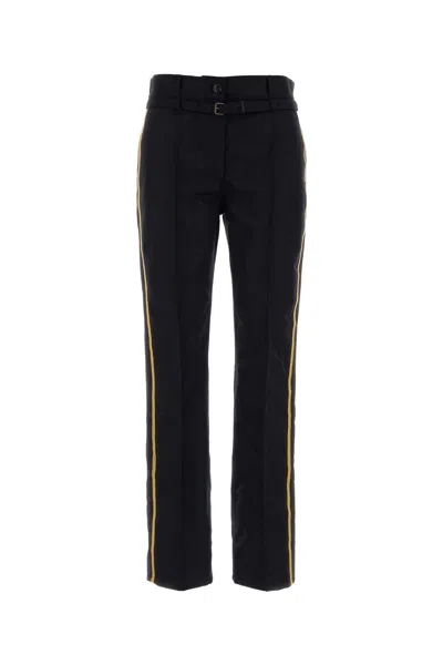 Dries Van Noten Belted Side-striped Pants In Black