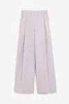 Dries Van Noten Straight Pleated Wide Leg Trousers In Pink
