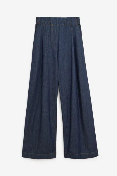 Dries Van Noten Pleated Wide-leg Jeans In Blue