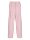Dries Van Noten Wide-leg Trousers In Pink Wool In Pink