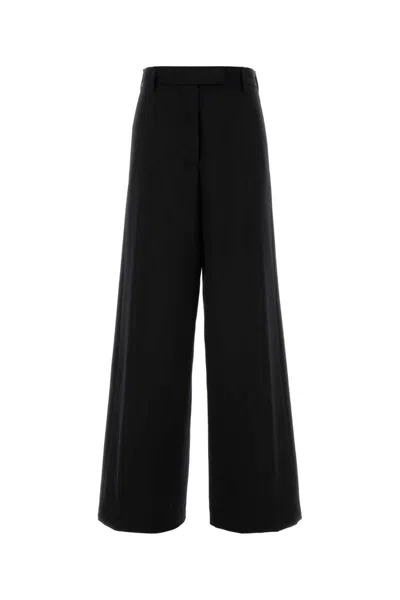 Dries Van Noten Black Wool Blend Penn Wide-leg Pant