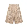 Dries Van Noten Animal Print Sequin Embellished Knee-length Shorts In Beige