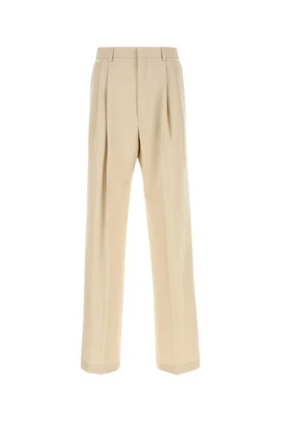 Dries Van Noten Wool Panrom High Waist Pleated Trousers In Beige O Tan