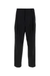 Dries Van Noten Wide Wool Blend Gabardine Pants In Black
