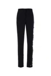Dries Van Noten Pandoris Embellished Wool Skinny Pants In Black