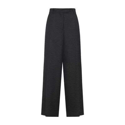 Dries Van Noten Patterned Trousers Featuring Belt Loops In Black