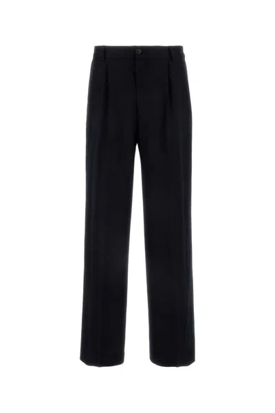 Dries Van Noten Penrud Pinstripe Pleated Wool Trousers In Navy