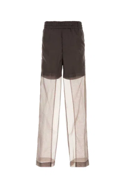 Dries Van Noten Brown Organza Pendo Pant