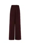 Dries Van Noten Embroidered Satin Penn Wide-leg Pant In Burgundy
