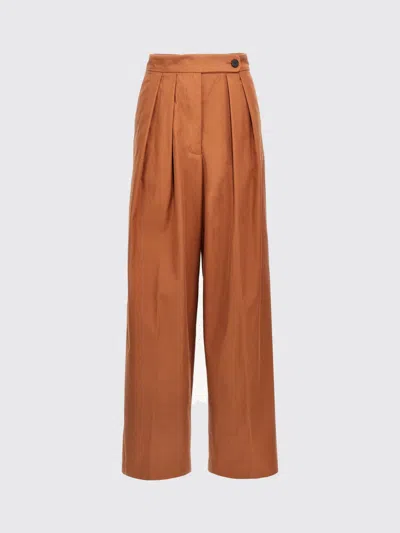 Dries Van Noten High Waist Pleated Wide Leg Trousers In Brown