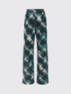 Dries Van Noten Geometric Wide Leg Trousers Pleated Front In Green