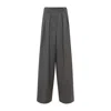 Dries Van Noten High Waist Wide Leg Trousers With Button Detail In Gray
