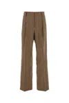 Dries Van Noten Checked Pleated Trousers In Rust