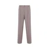 Dries Van Noten Pleated Straight Leg Panrom Trousers In Gray