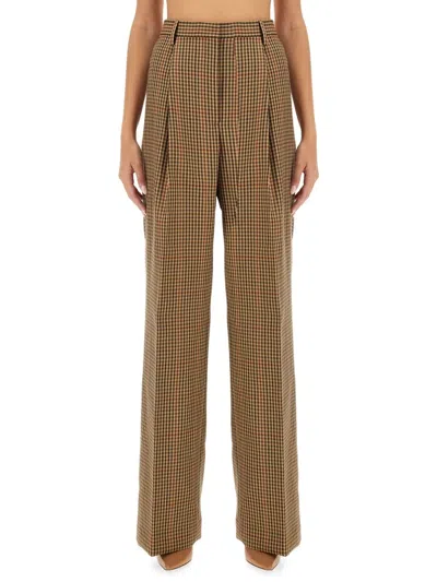 Dries Van Noten Pants With Check Pattern In Brown