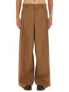 Dries Van Noten Wide Leg Trousers Featuring Pleats In Brown