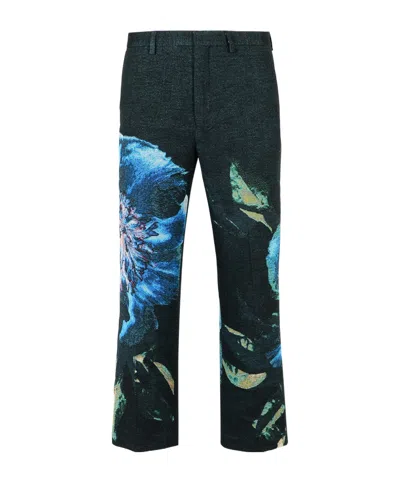 DRIES VAN NOTEN 'PANVEL' BLACK COTTON BLEND PANTS