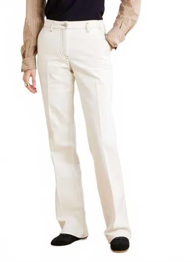 Dries Van Noten Parchia Denim Pants In Off White