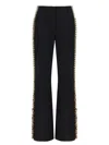 Dries Van Noten Tailored Wool Trousers Featuring Side Embellishments In Black
