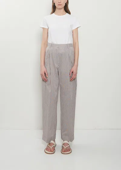 Dries Van Noten Partan Cotton Silk Pants In Brown
