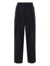Dries Van Noten Partan Pleated Trousers Cuffed Hem In Black