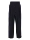 Dries Van Noten Partan Pleated Trousers Cuffed Hem In Blue