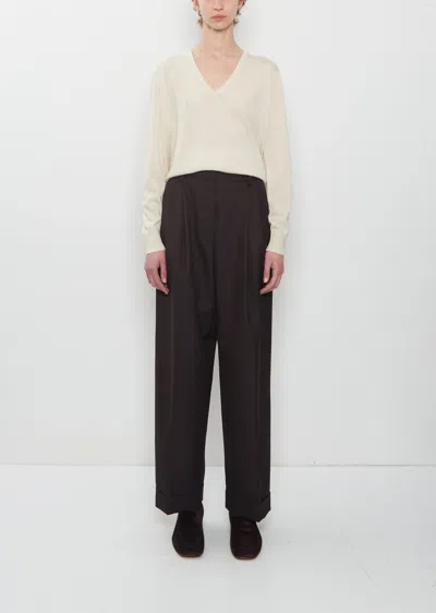 Dries Van Noten Partan Wool Pants In Dark Brown 704
