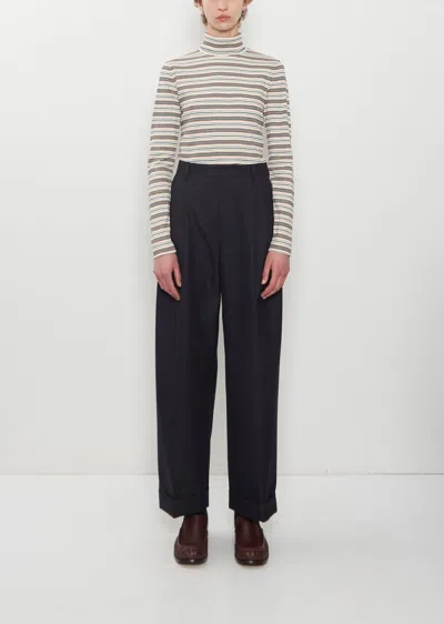Dries Van Noten Partan Wool Pants In Navy 509