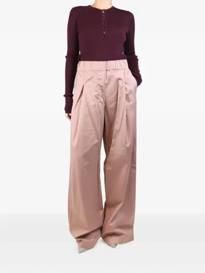 Pre-owned Dries Van Noten Patch-pocket Pleated Trousers In Neutral