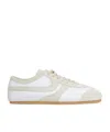 Dries Van Noten White Nappa Leather Sneakers With Suede Details In White