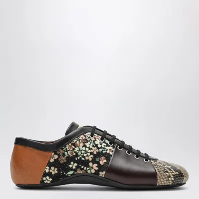 Dries Van Noten Patchwork Leather Ballerina Sneakers In Multi