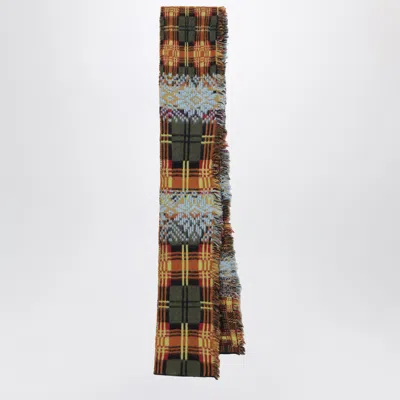 Dries Van Noten Patchwork Scarf In Wool And Alpaca Blend In Brown