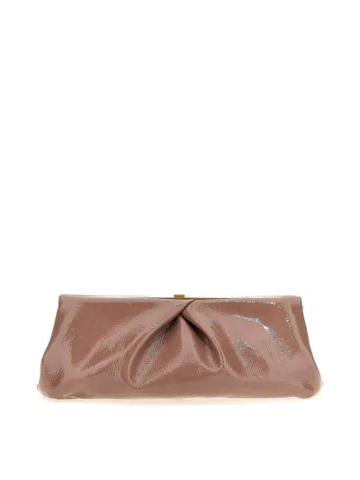 Dries Van Noten Patent Clutch In Nude