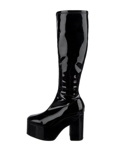 Pre-owned Dries Van Noten Patent Leather Boots In Black